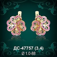 Серьги "Сердце" ДС-47757 восковка