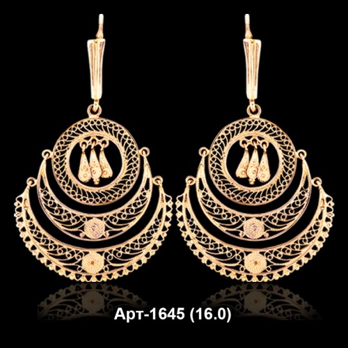 Серьги "Висячие" Арт-1645 восковка Серьги "Висячие" Арт-1645 восковка
