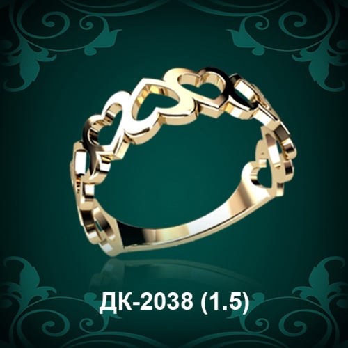 Кольцо "Сердце" ДК-2038 восковка